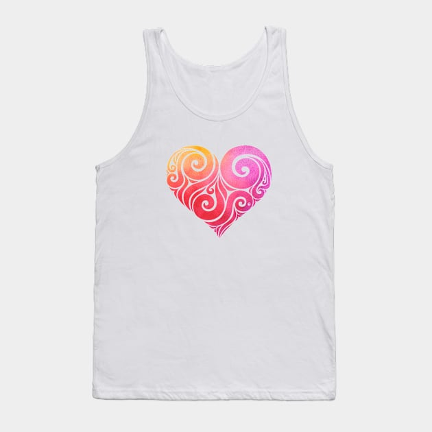 Swirly Heart Tank Top by VectorInk